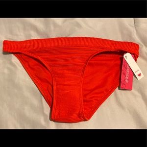 Ribbed Cheeky Bikini Bottom in Red - Xhilaration™
